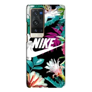 Силіконовый Чохол на Vivo X60 Pro Plus з картинкою НАЙК (Квітковий Nike)