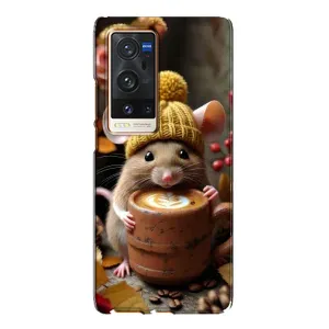 Друкований чохол 'Звірята з кавою' для Vivo X60 Pro Plus (Мишка з кавою)