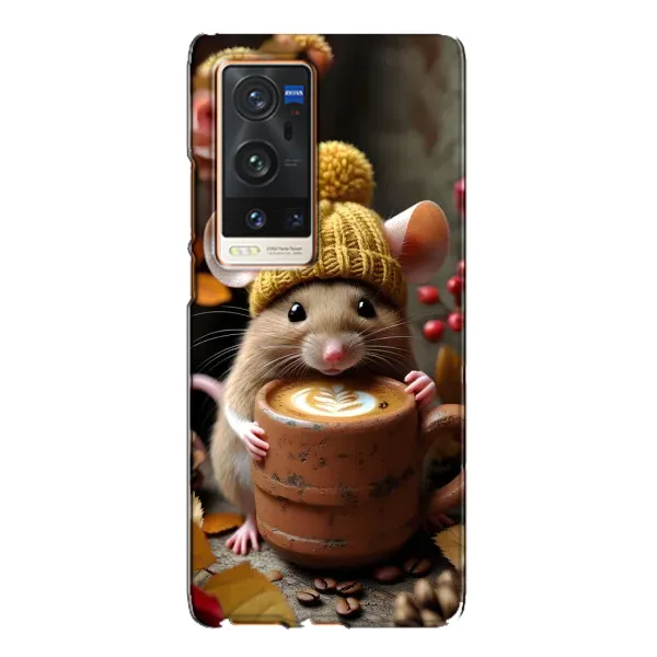 Чехол с рисунком «Мышка с кофе» для Vivo X60 Pro Plus Чехол с рисунком «Мышка с кофе» для Vivo X60 Pro Plus