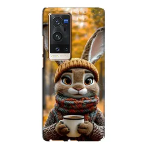 Друкований чохол 'Звірята з кавою' для Vivo X60 Pro Plus (Зайчик з кавою)
