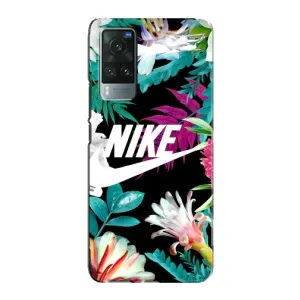 Силиконовый Чехол на Vivo X60 Pro с картинкой Nike (Цветочный Nike)