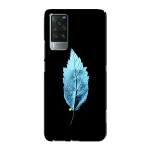 Чехол с картинками на черном фоне для Vivo X60 Pro (Листочек)