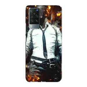 Силиконовый чехол с картинкой "Герой Pubg" на Vivo X60 Pro (Man Пубг)