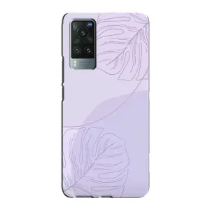 Чехол цветочный дизайн для Vivo X60 Pro (Монстера фиолетовая)