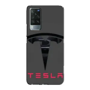 Силіконовий бампер з картинкою машини на Vivo X60 Pro (Logo TESLA)