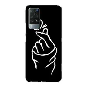 Чехлы (Знак сердечка) на Vivo X60 (Сердце на черном)