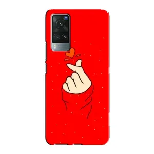 Чехлы (Знак сердечка) на Vivo X60 (Сердце на красном)