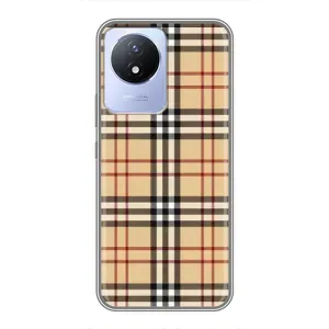 Чехол с Брендами одежды на Виво Y02 (Burberry стиль)