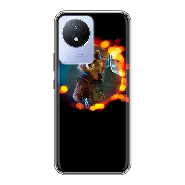 Чехол с рисунком «Енот Ракета» для Vivo Y02 Чехол с рисунком «Енот Ракета» для Vivo Y02