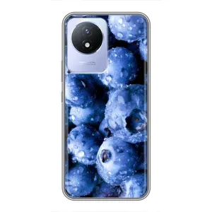 Чехол с изображением вкусной еды для Vivo Y02 (Голубика)