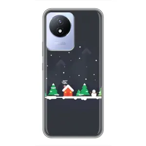 Силиконовый бампер на рождество для Vivo Y02 (Город зимний)