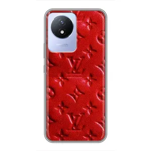 Текстурний Чохол Louis Vuitton для Віво Y02 (Червоний ЛВ)