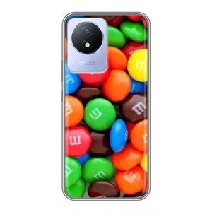Чехол с изображением вкусной еды для Vivo Y02 (Разноцветные M&M'S)