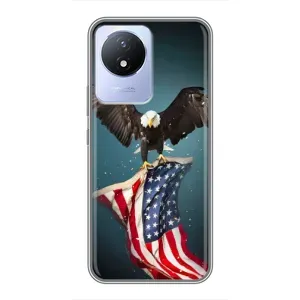 Чехол Флаг USA для Vivo Y02 (Орел и флаг)