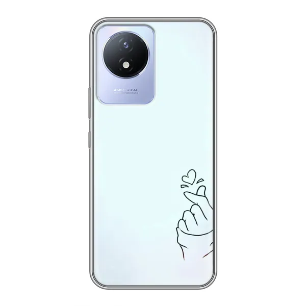 Чехол с рисунком «Сердце на голубом» для Vivo Y02