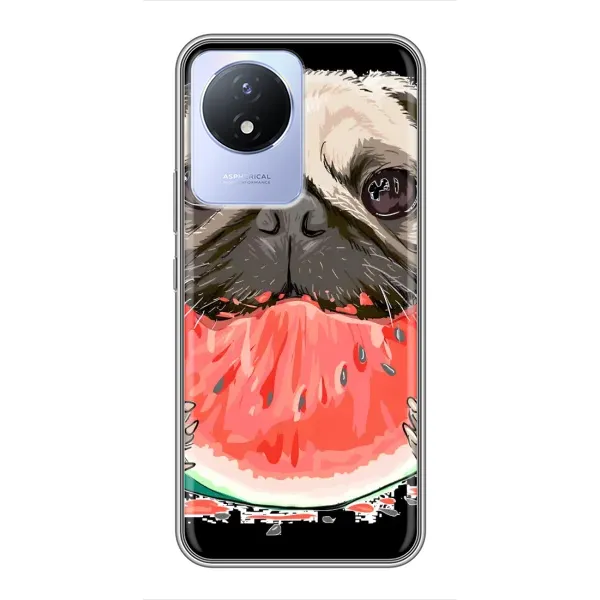 Чехол с рисунком «Смешной Мопс» для Vivo Y02 Чехол с рисунком «Смешной Мопс» для Vivo Y02