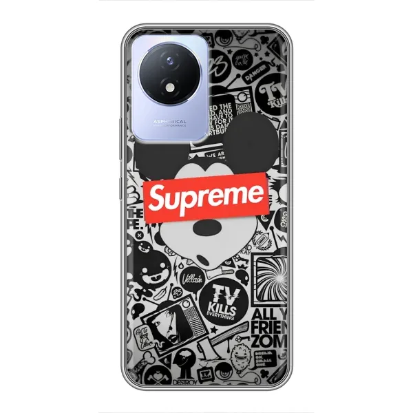Чехол с рисунком «Supreme Маус» для Vivo Y02 Чехол с рисунком «Supreme Маус» для Vivo Y02