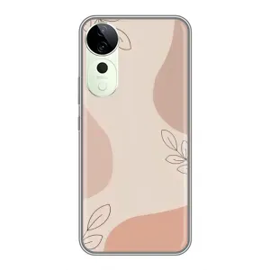 Чехол цветочный дизайн для ViVO Y04s (Коричневый фон)