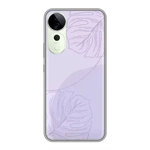 Чехол цветочный дизайн для ViVO Y04s (Монстера фиолетовая)