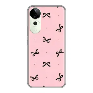 Чехол банты для ViVO Y05e (Черные бантики)
