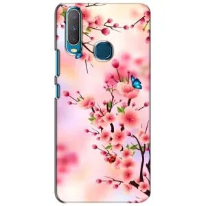 Чехол с принтом САКУРЫ на ViVO Y15 (Бабочки на сакуре)