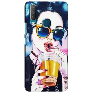 Чохол з картинкою Модні Дівчата ViVO Y15 (Дівчина з коктейлем)