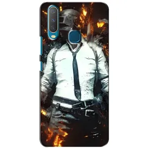 Силиконовый чехол с картинкой "Герой Pubg" на ViVO Y15 (Man Пубг)