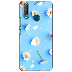 Чохол з Квітами для ViVO Y15 (ромашки на блакитному)