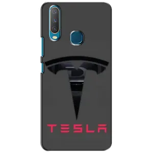 Силиконовый бампер с картинкой машины на ViVO Y15 (Logo TESLA)