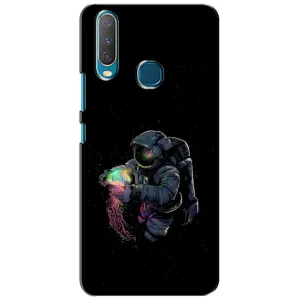 Силиконовый Чехол с принтом "Космонавты" на ViVO Y15 (В руках земля)