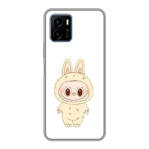 Чехол с принтом Лабубу для Vivo Y15s (Бежевый Лабубу)