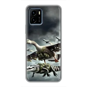 Чехол с мемами тралалело тралала для Vivo Y15s (Гусини и крокодило)