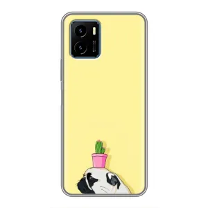Бампер для Vivo Y15s с картинкой "Песики" (Кактус на голове)