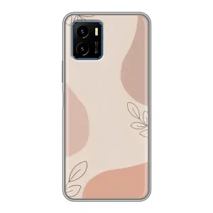 Чехол цветочный дизайн для Vivo Y15s (Коричневый фон)