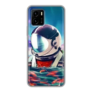Силіконовый Чохол з принтом "Космонавти" на Vivo Y15s (Космонавт у воді)