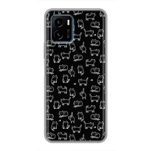 Чехол на тематику: Коты для Vivo Y15s (Котики на черном)