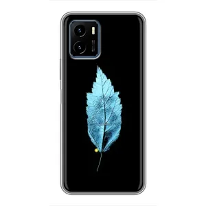Чехол с картинками на черном фоне для Vivo Y15s (Листочек)