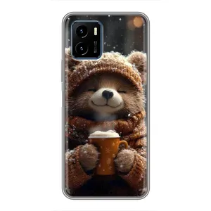 Печатный чехол «Зверята с кофе» для Vivo Y15s (Медвежонок с кофе)