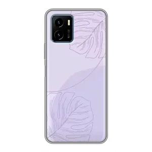 Чехол цветочный дизайн для Vivo Y15s (Монстера фиолетовая)