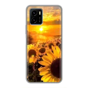 Чехол с Цветами для Vivo Y15s (поле подсолнухов)