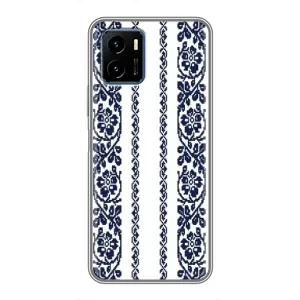 Силиконовый Чехол на Vivo Y15s с картинкой Вышиванки (Синяя вышиванка)