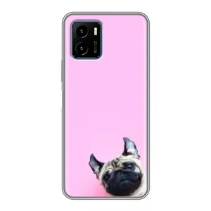 Бампер для Vivo Y15s с картинкой "Песики" (Собака на розовом)