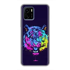 Силиконовый бампер с картинкой животных для Vivo Y15s (Тигр-Арт)