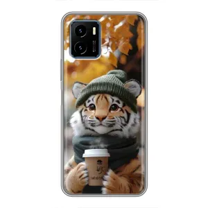 Печатный чехол «Зверята с кофе» для Vivo Y15s (Тигр с кофе)