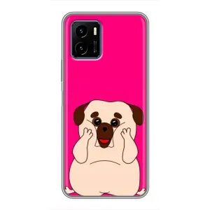 Чехол (ТПУ) Милые собачки для Vivo Y15s (Веселый Мопсик)