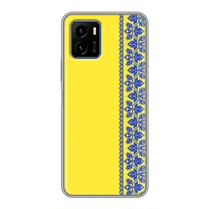 Силиконовый Чехол на Vivo Y15s (Вышиванка на желтом)