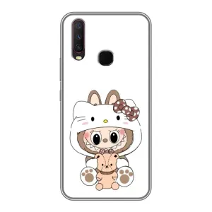 Чехол с принтом Лабубу для ViVO Y17 (Белый Лабубу)