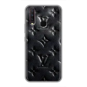 Текстурный Чехол Louis Vuitton для Виво У17 (Черный ЛВ)
