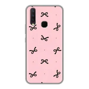 Чехол банты для ViVO Y17 (Черные бантики)