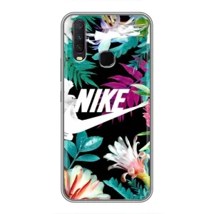 Силиконовый Чехол на ViVO Y17 с картинкой Nike (Цветочный Nike)
